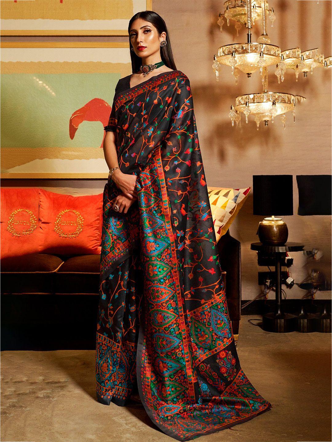 moksha designs floral zari pure silk saree