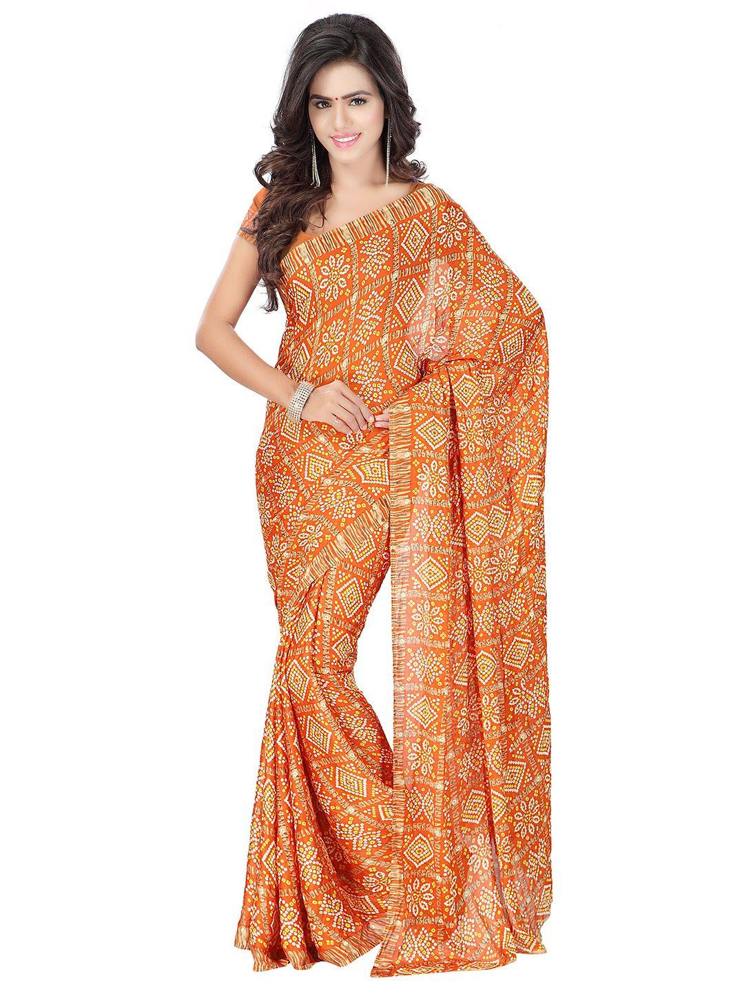 moksha designs women orange printed