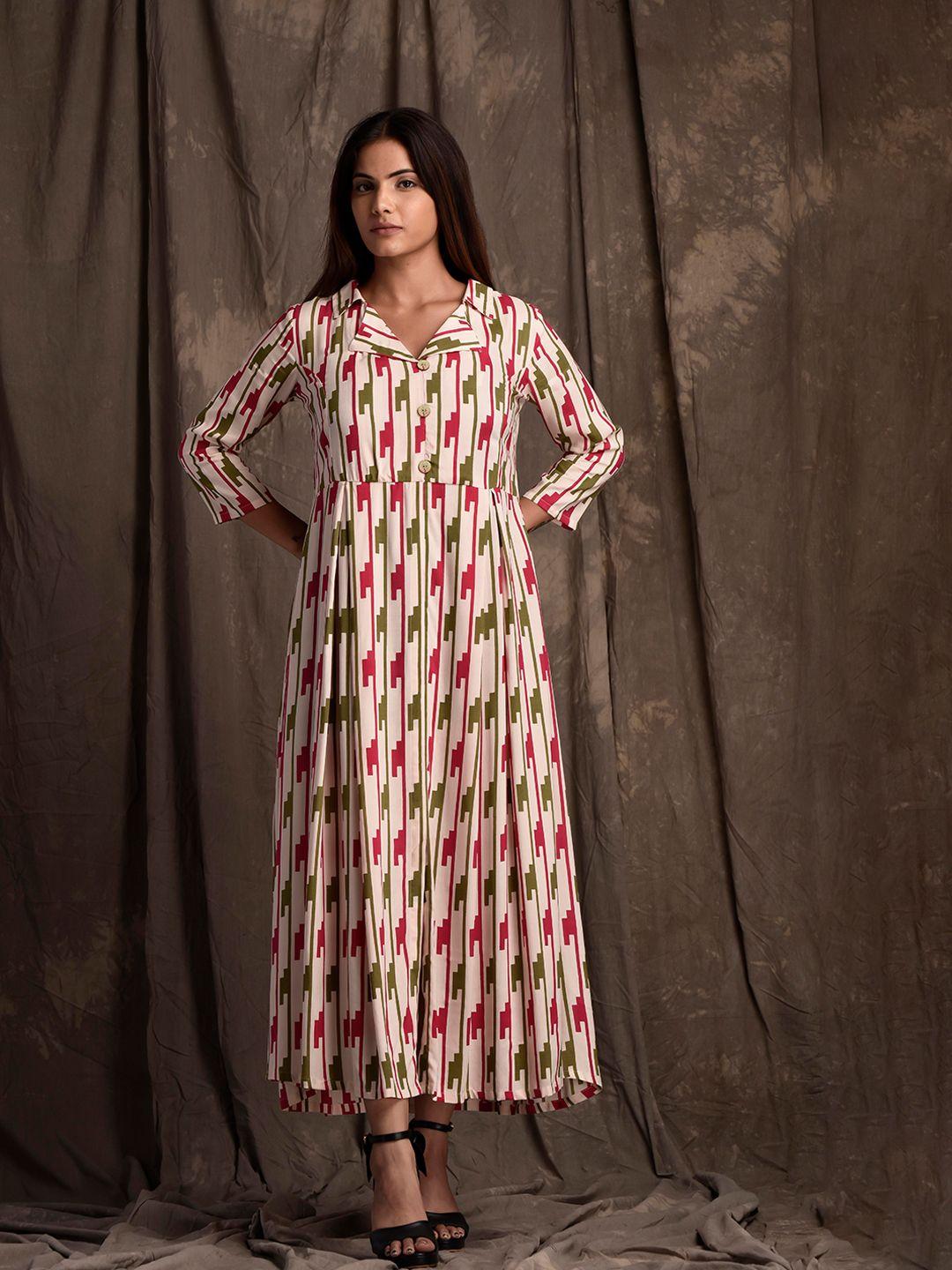 mokshi geometric printed maxi dress