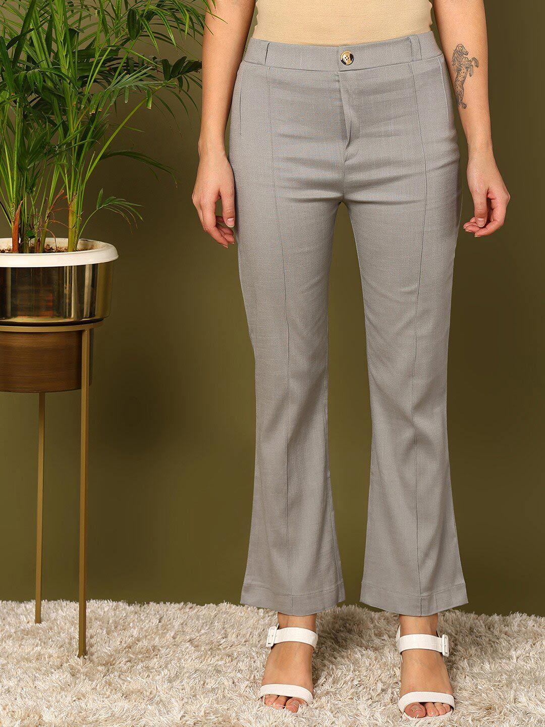 mokshi women silver-toned pleated trousers