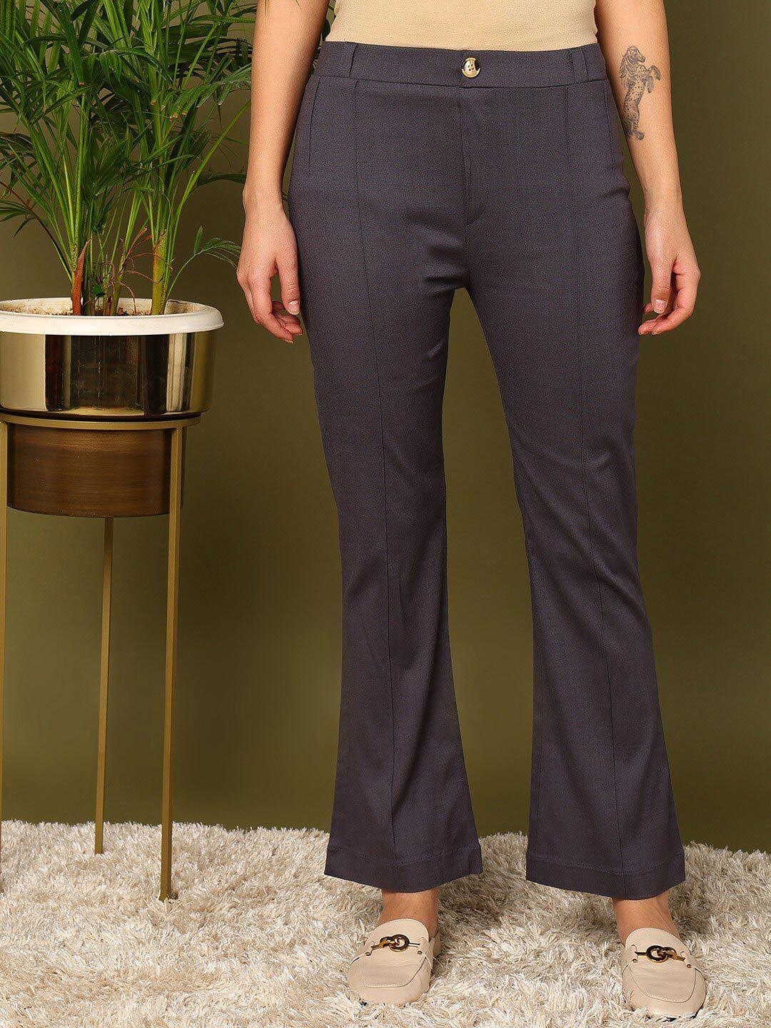 mokshi women grey pleated trousers