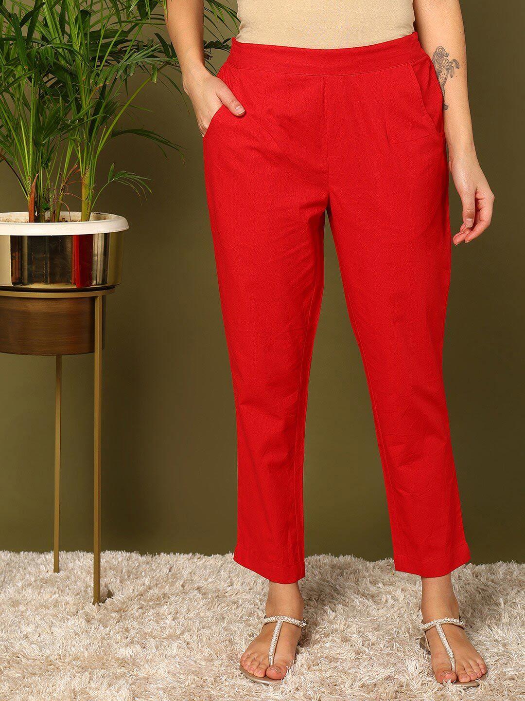 mokshi women red trousers
