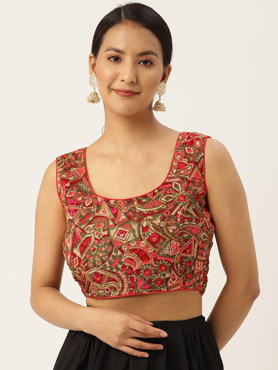 molcha kashmiri embroidered sleeveless blouse