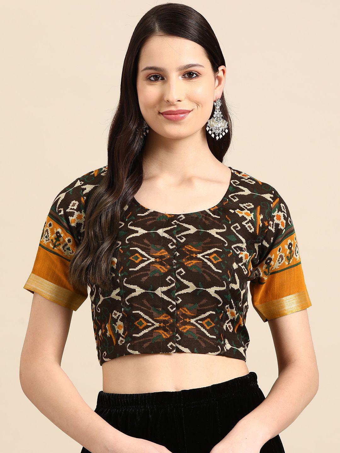 molcha patola printed saree blouse