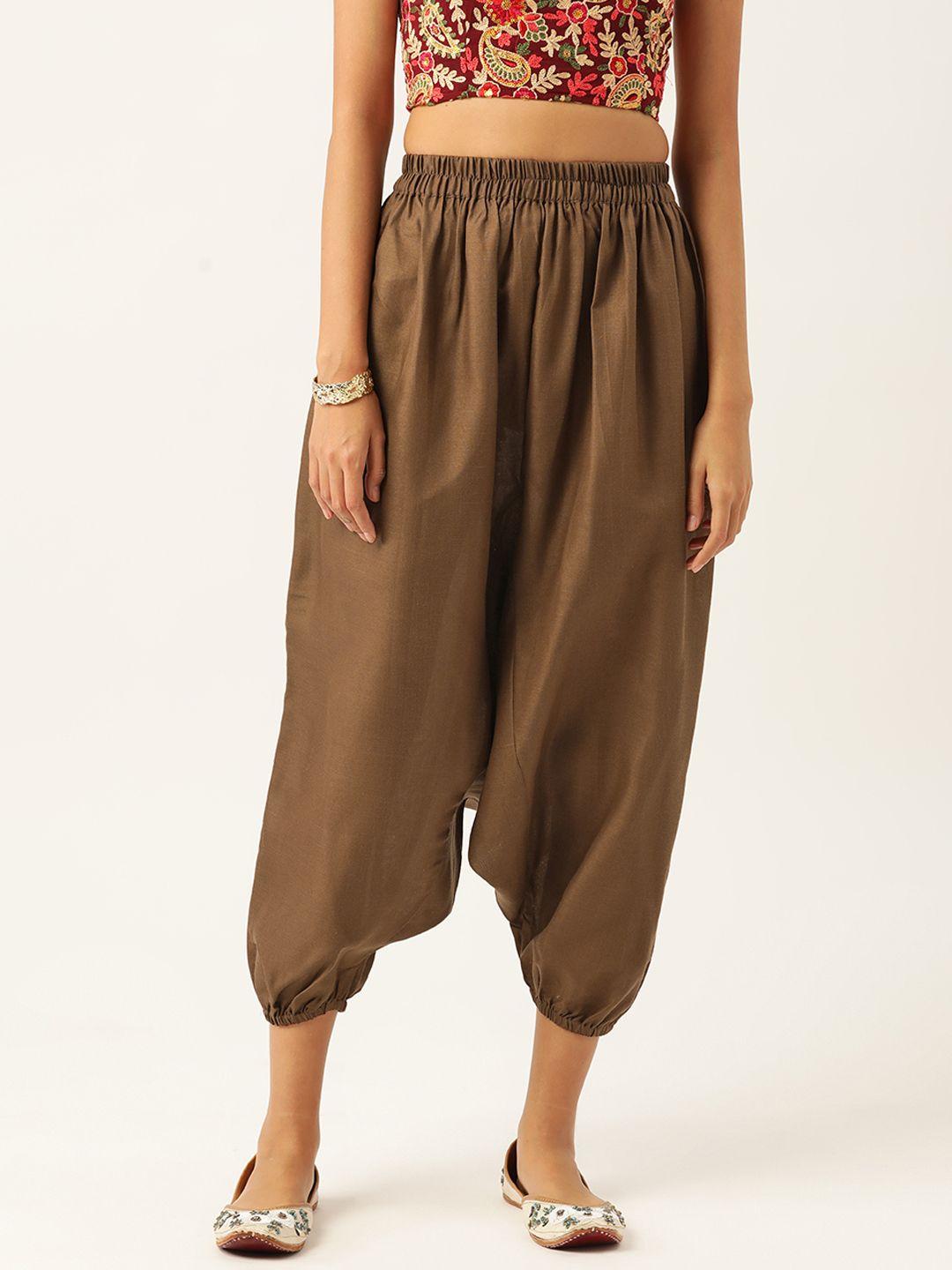 molcha solid cotton harem pant