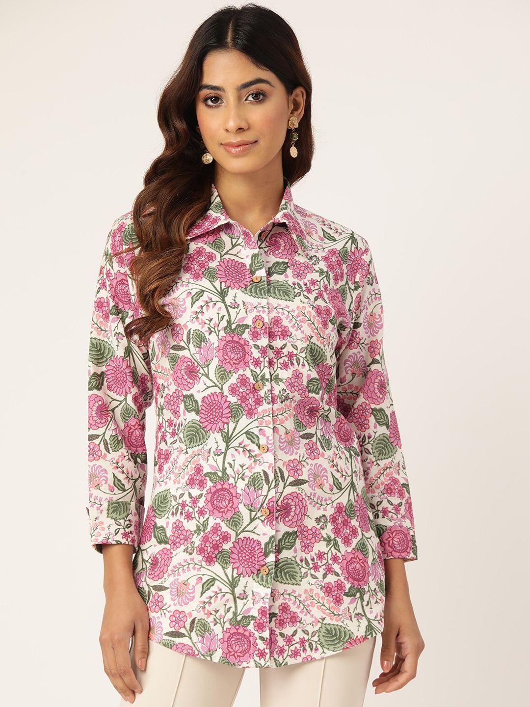 molcha women contemporary floral printed casual shirt