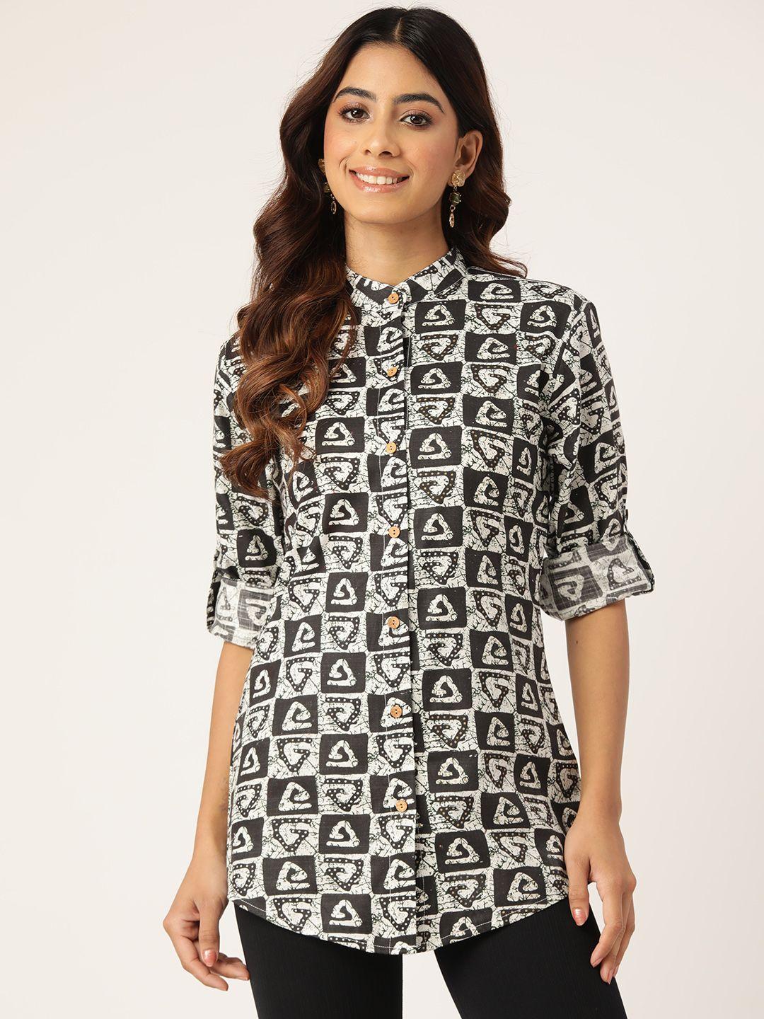 molcha women contemporary printed casual shirt