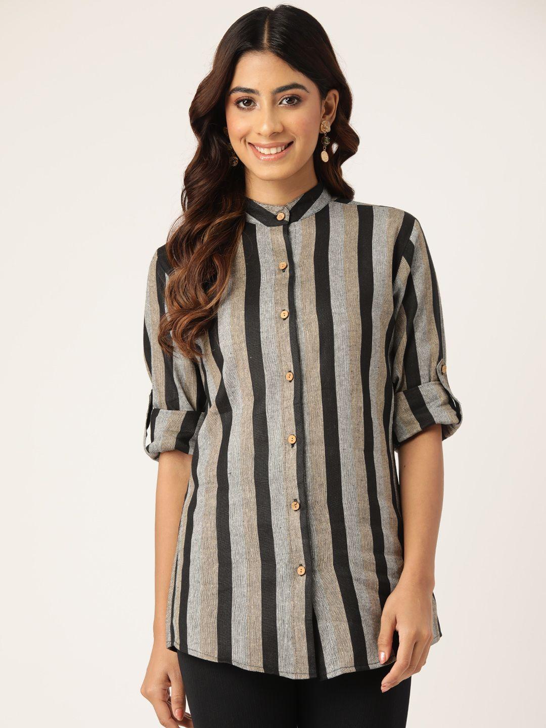 molcha women contemporary striped casual shirt