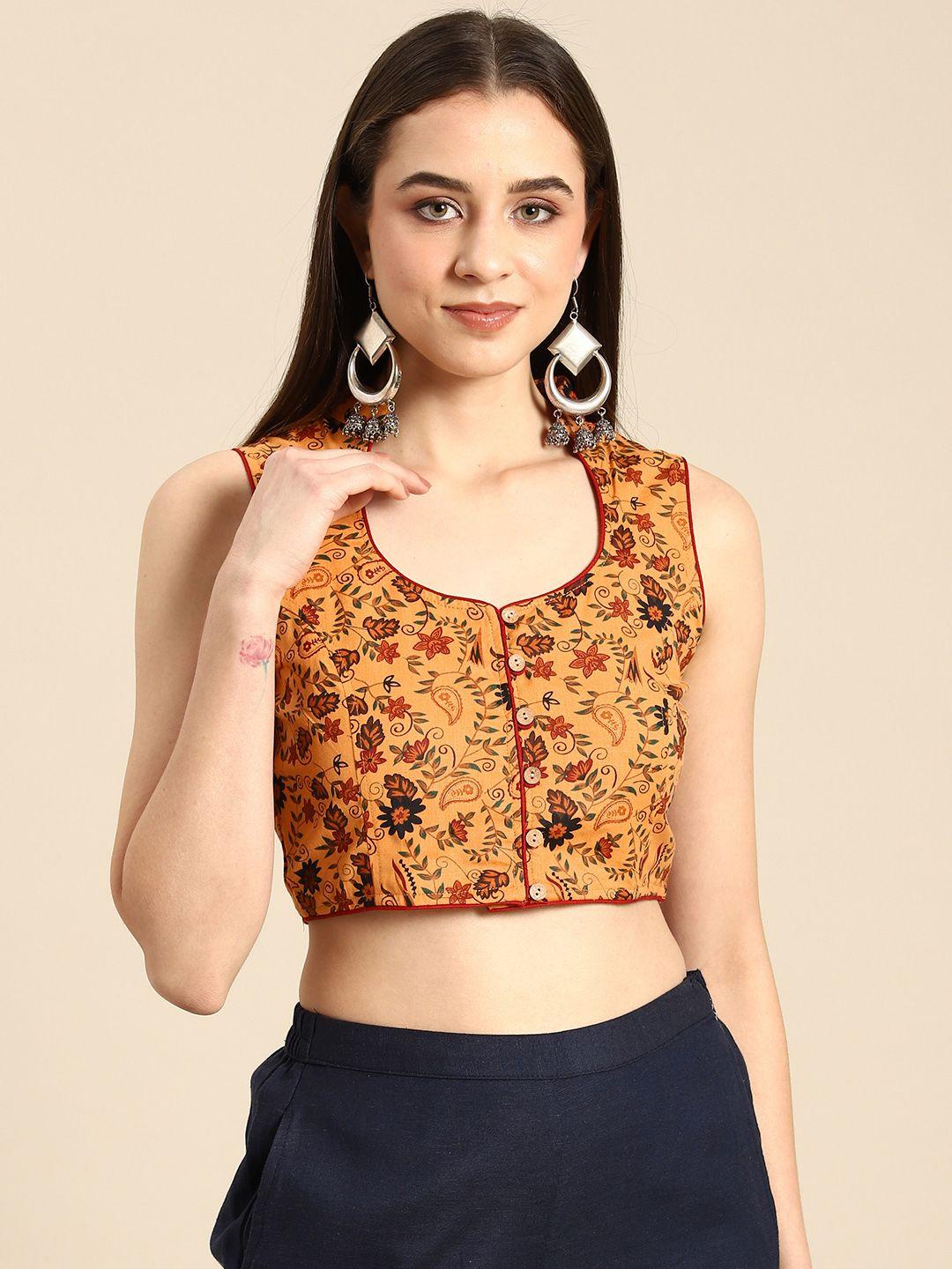 molcha women printed saree blouse