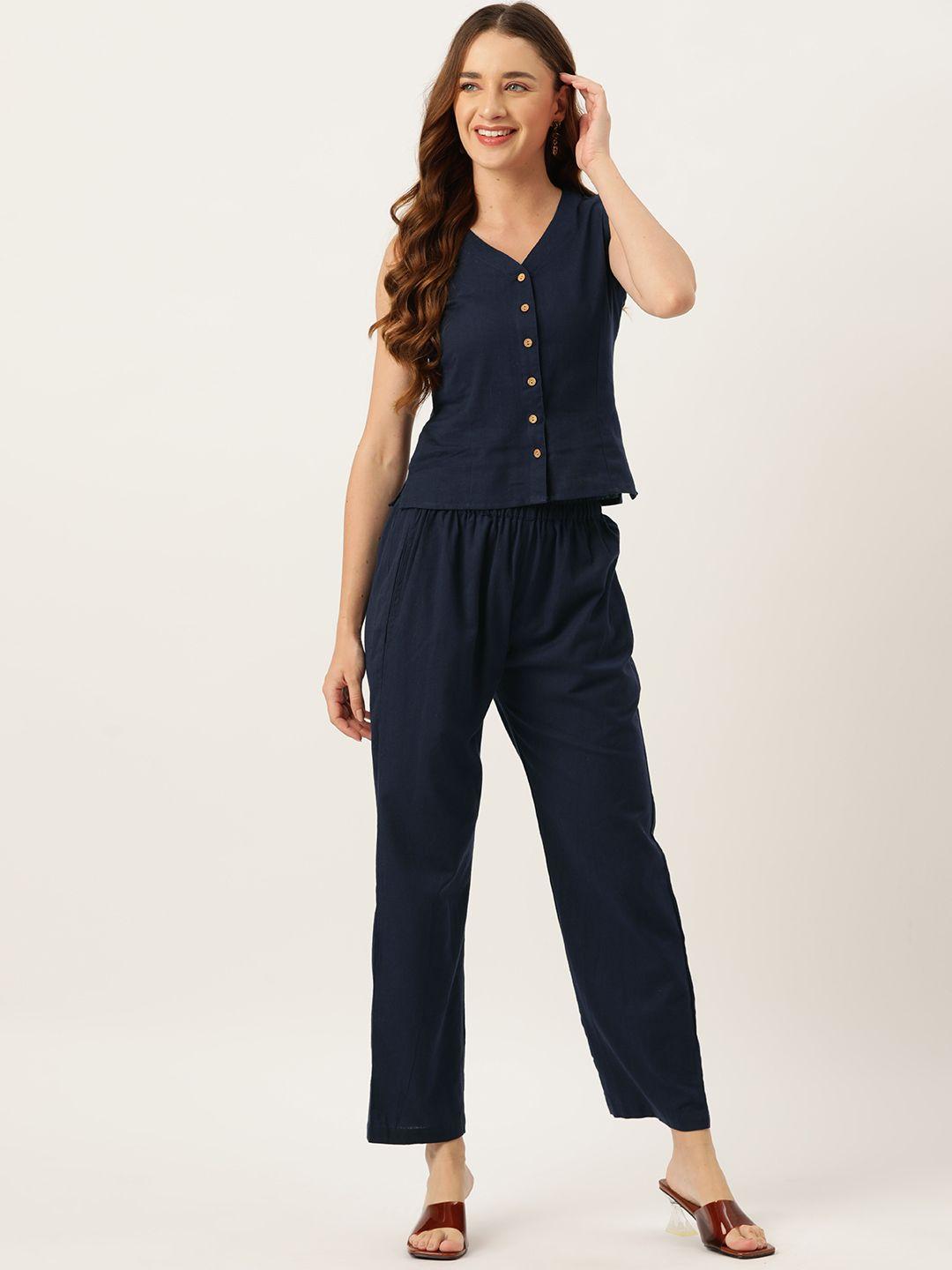 molcha women solid top with palazzos