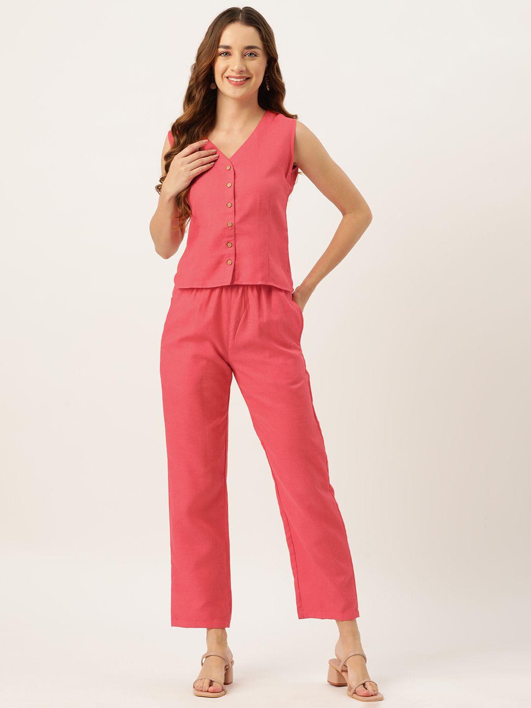 molcha women solid top with palazzos
