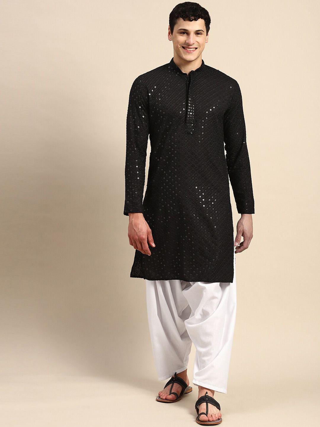 molly & michel ethnic motifs sequinned embroidered kurta