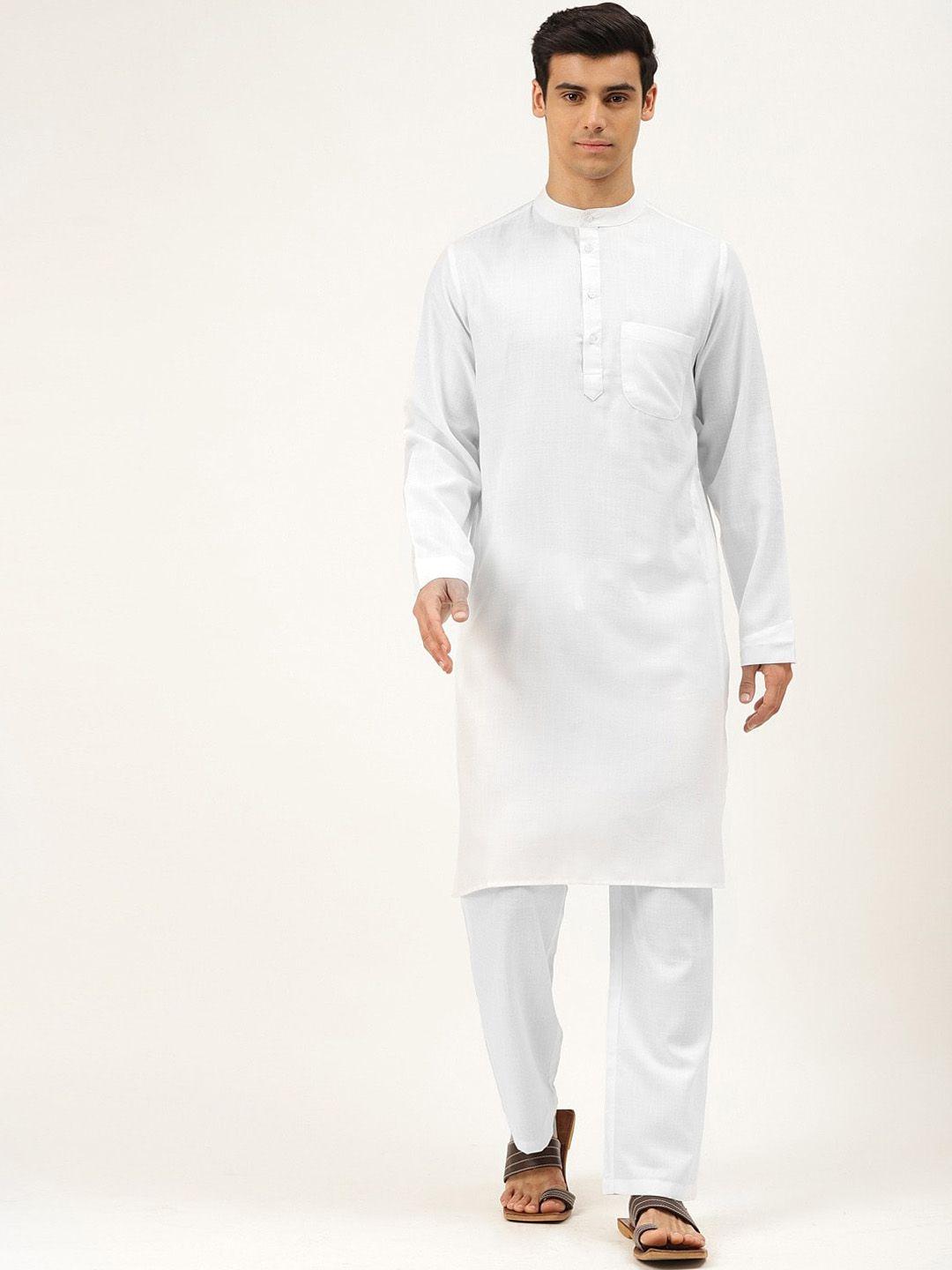 molly & michel men white cotton kurta