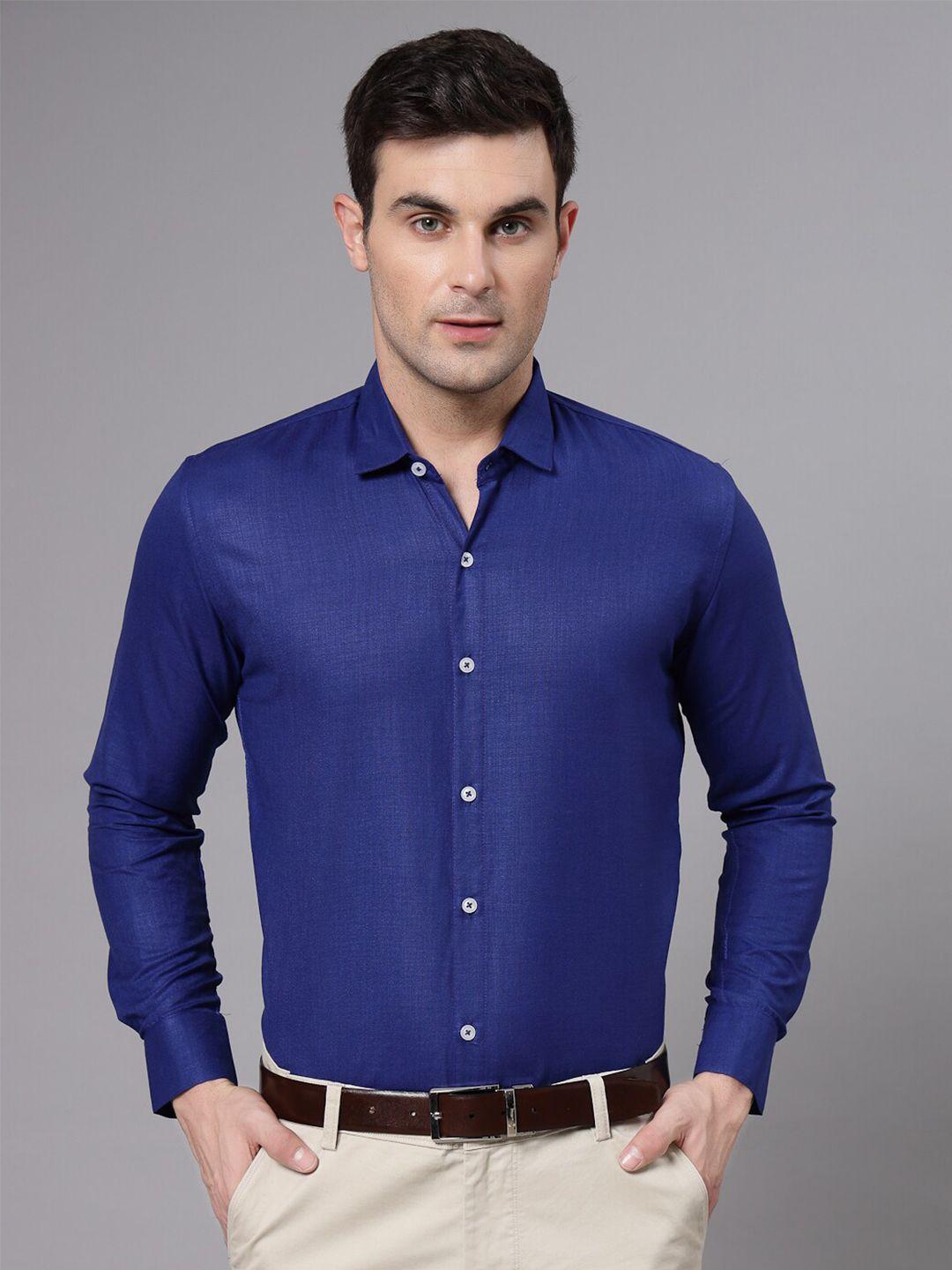 molly & michel spread collar slim fit cotton formal shirt