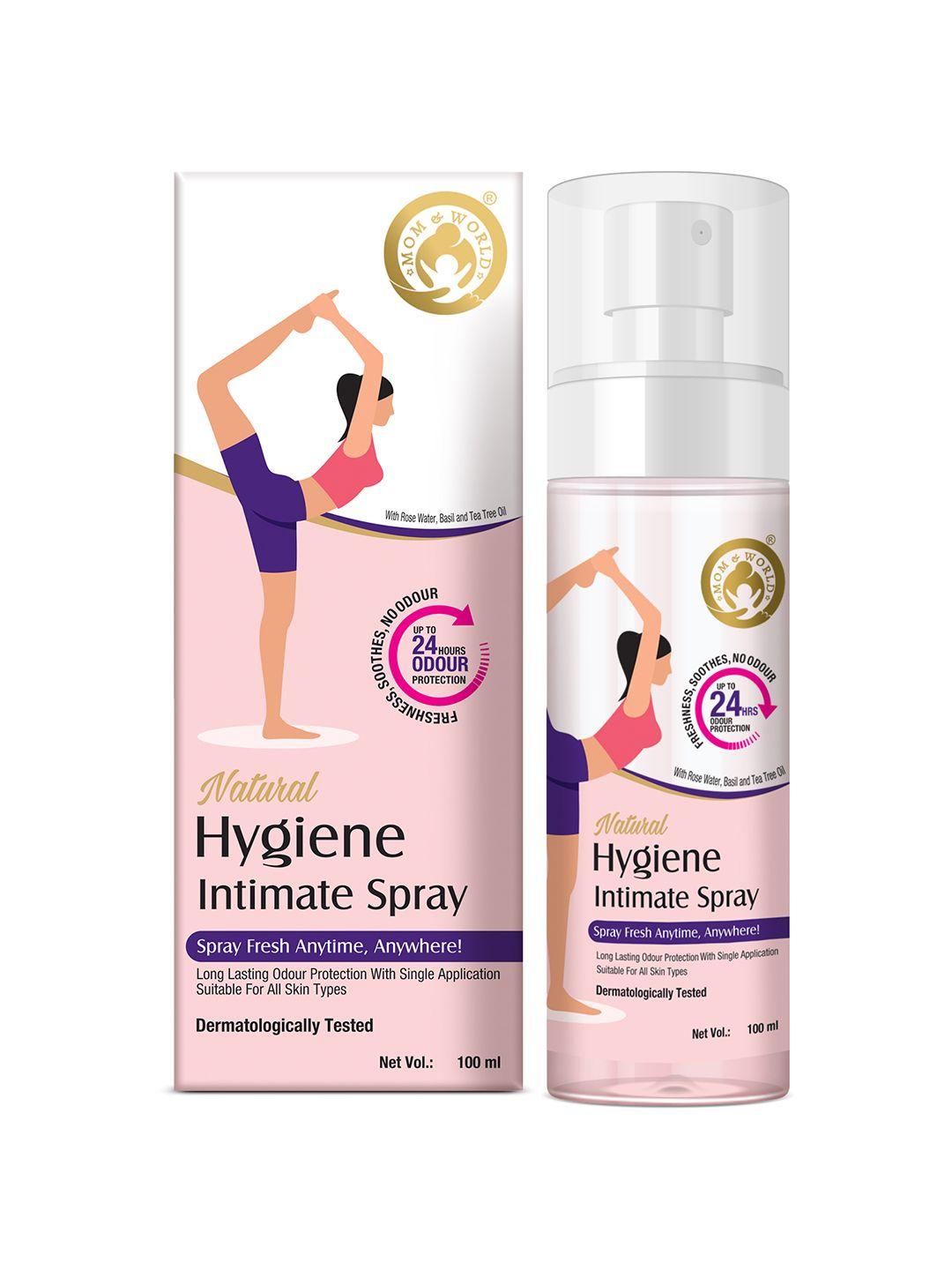 mom & world natual hygiene intimate spray for upto 24 hours odour protection - 100 ml