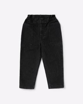 mom fit high-rise paperbag jeans
