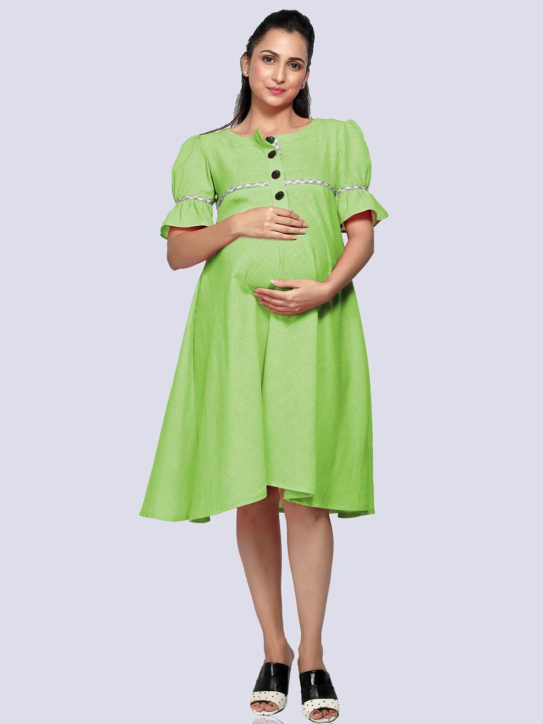 mom for sure by ketki dalal lime green maternity dress