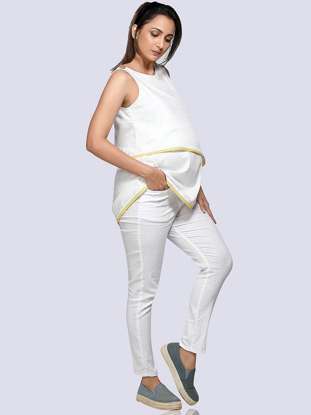 mom for sure by ketki dalal white maternity regular top
