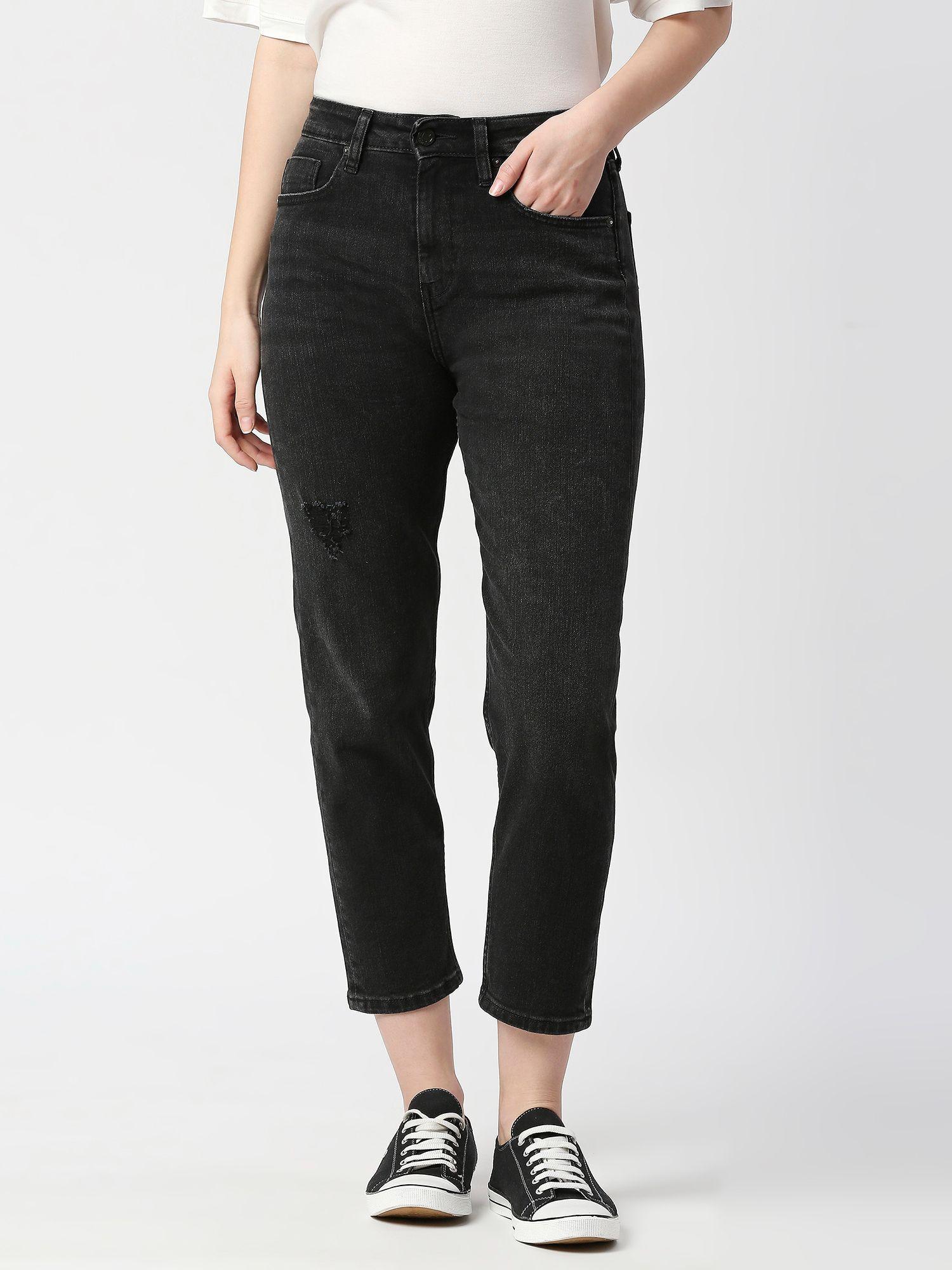 mom relaxed fit high waist tapered leg jeans