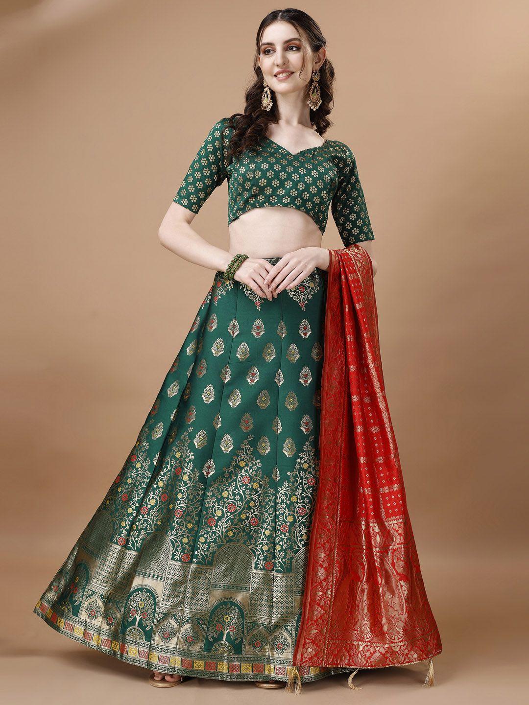 momina fashion ethnic motifs woven design zari banarasi silk ready to wear lehenga choli