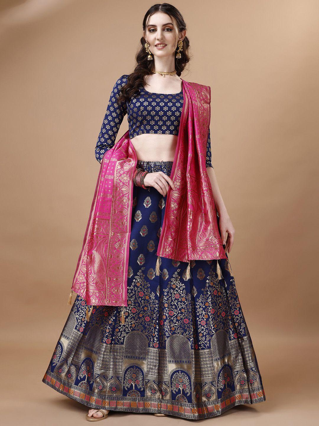 momina fashion ethnic motifs woven design zari banarasi silk ready to wear lehenga choli