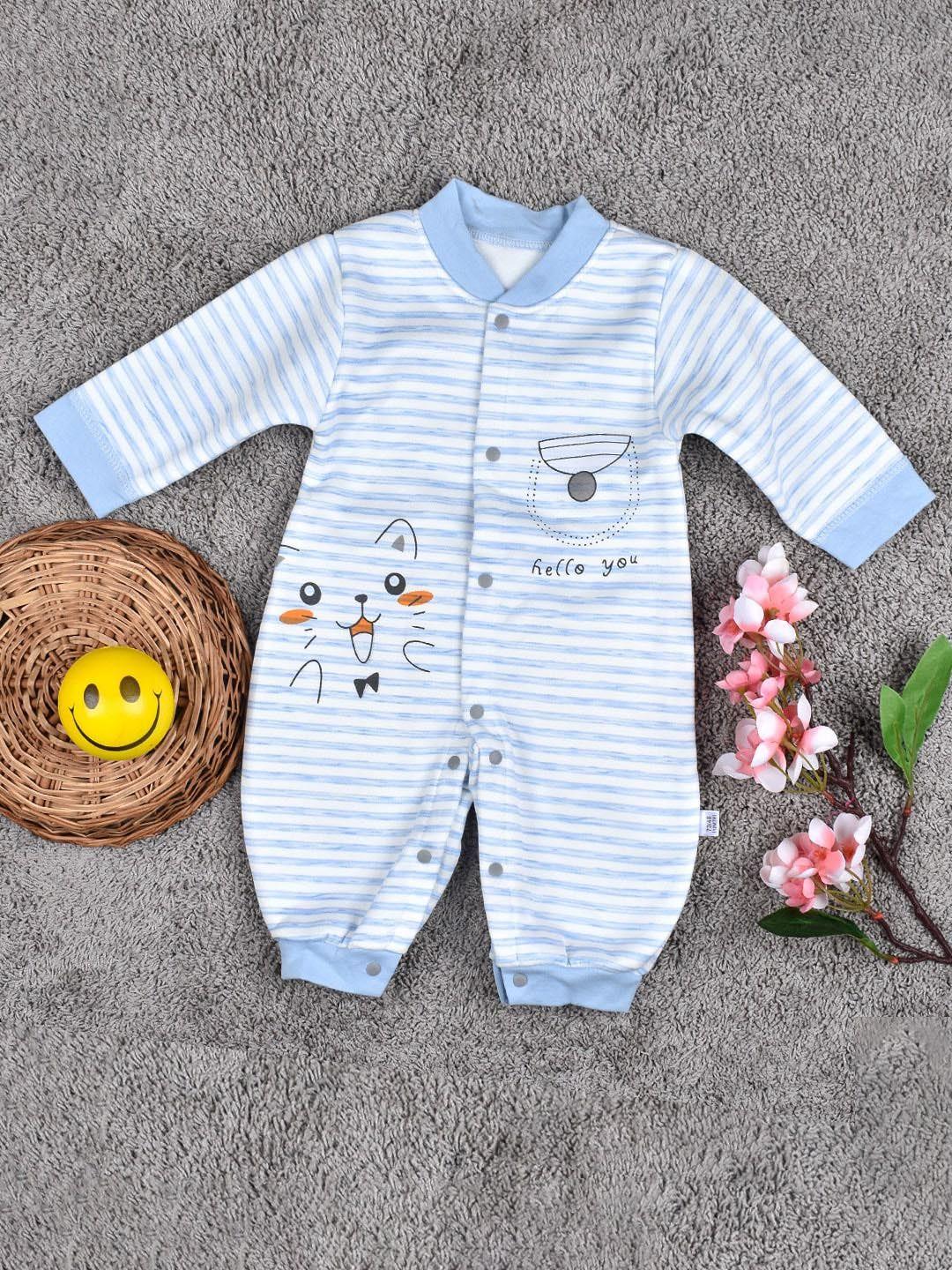 moms home infant striped pure cotton rompers