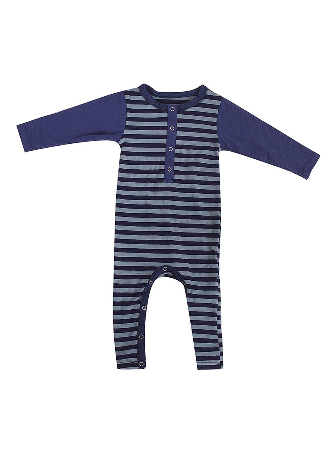 moms home kids blue striped organic cotton rompers