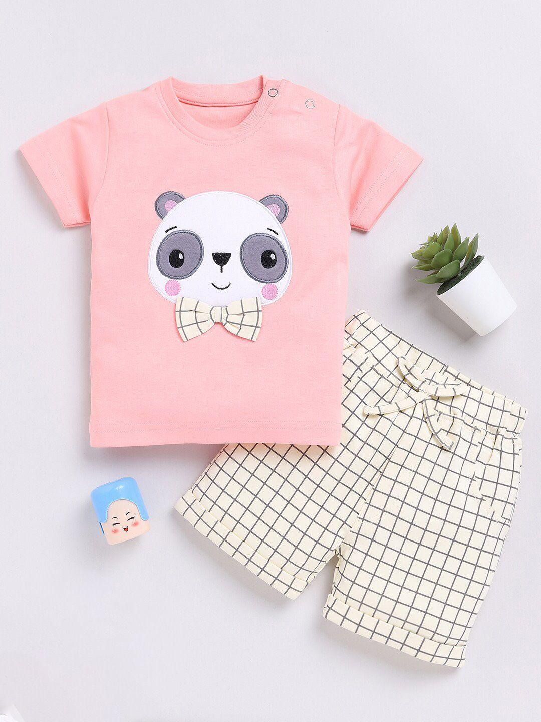 moms love infant boys printed organic cotton t-shirt with shorts