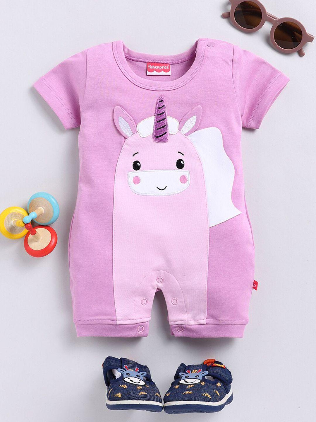 moms love infant girls unicorn printed organic cotton rompers