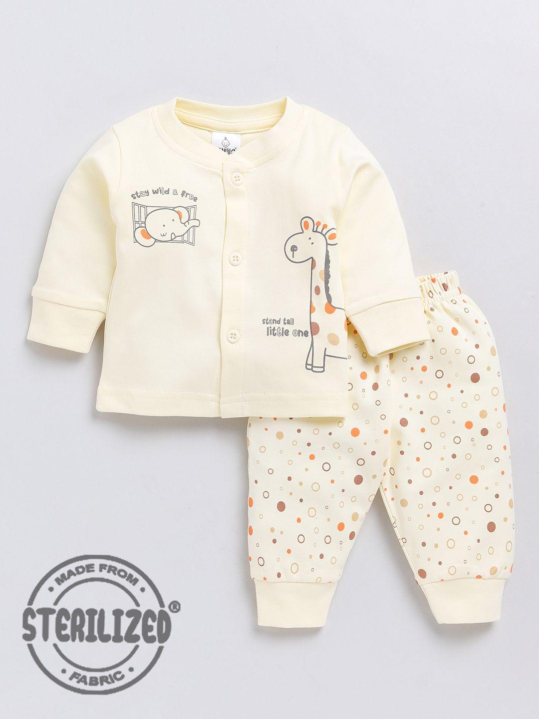 moms love infant printed pure cotton shirt with trousers