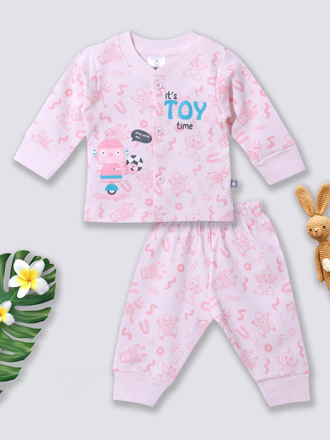 moms love infants boys conversational printed pure cotton t-shirt with pyjamas