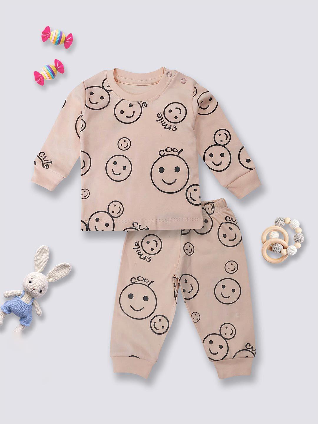 moms love infants kids printed pure cotton t-shirt with pyjamas