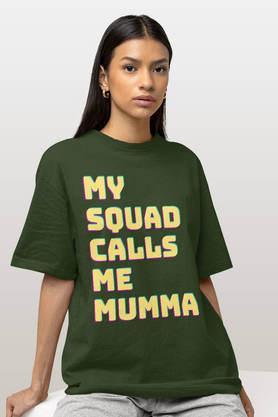 moms squad round neck womens oversized t-shirt - green