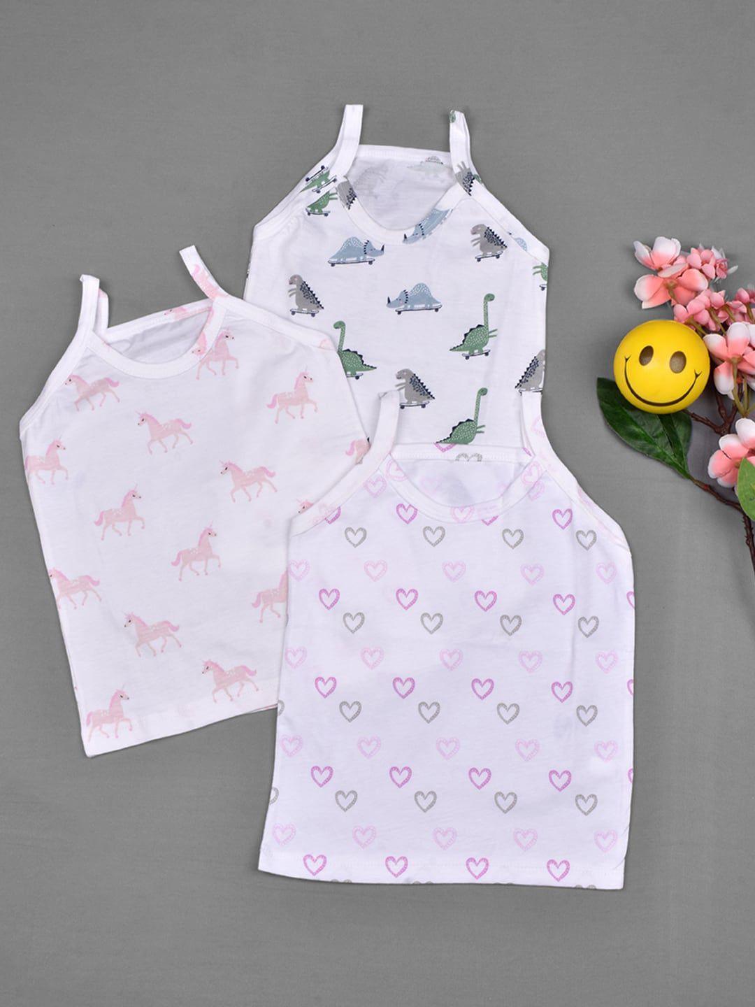 moms home infant kids pack of 3 printed strapped organic cotton t-shirt