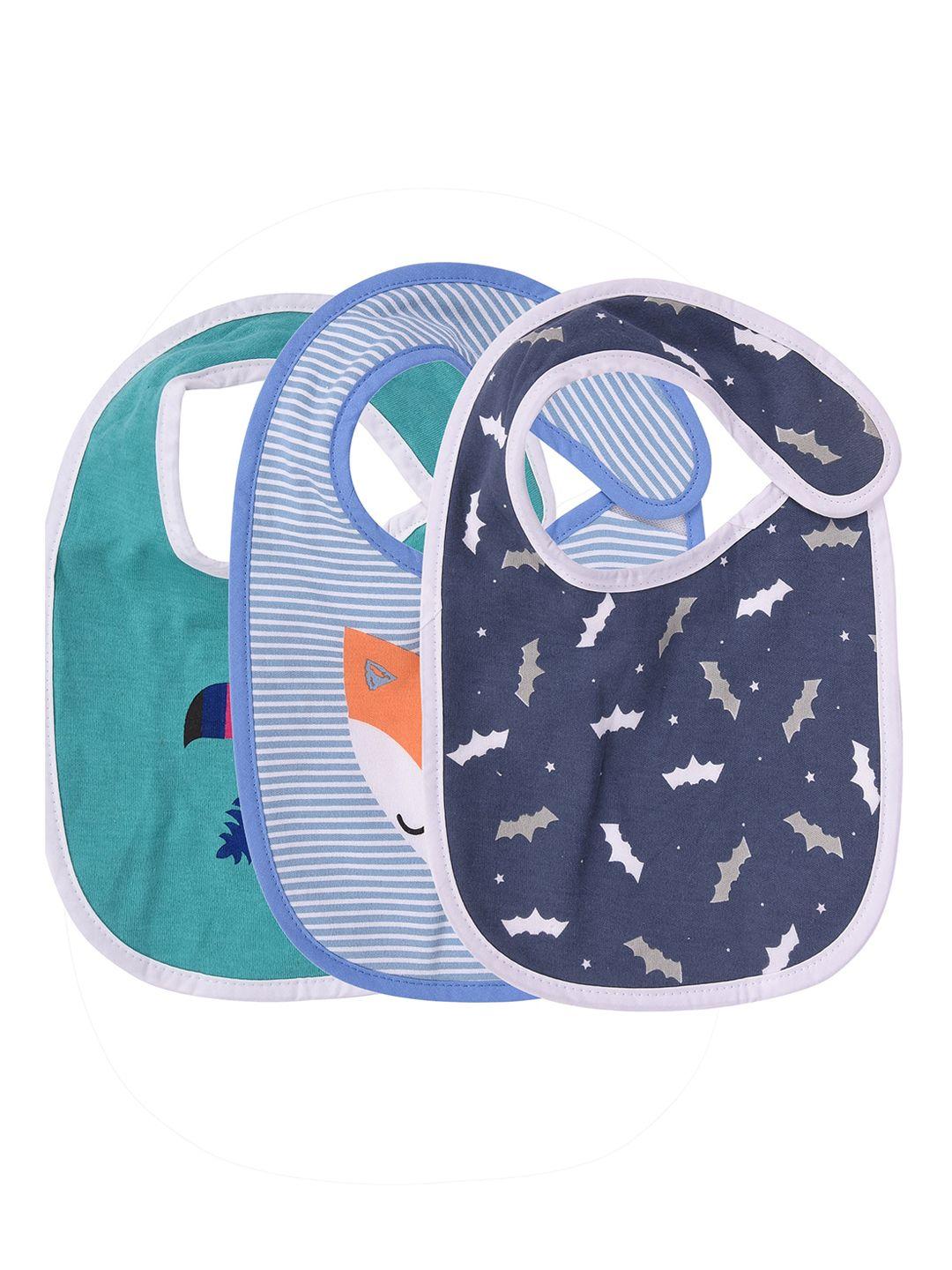 moms home kids pack of 3 printed pure organic cotton bibs