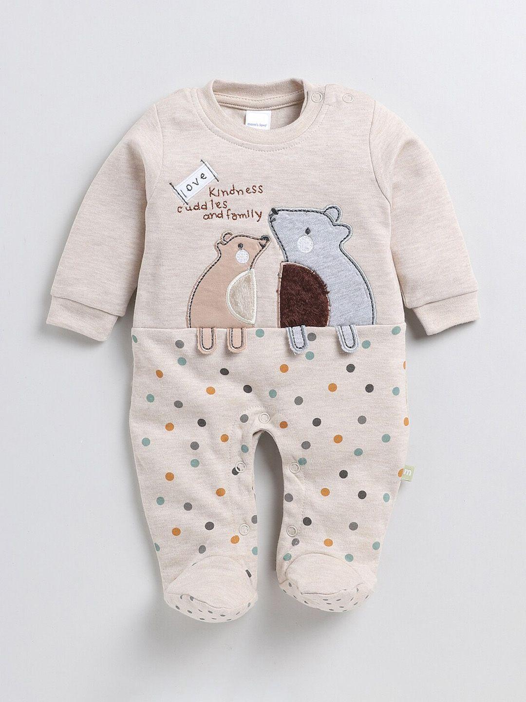 moms love infant boys embroidered pure cotton romper