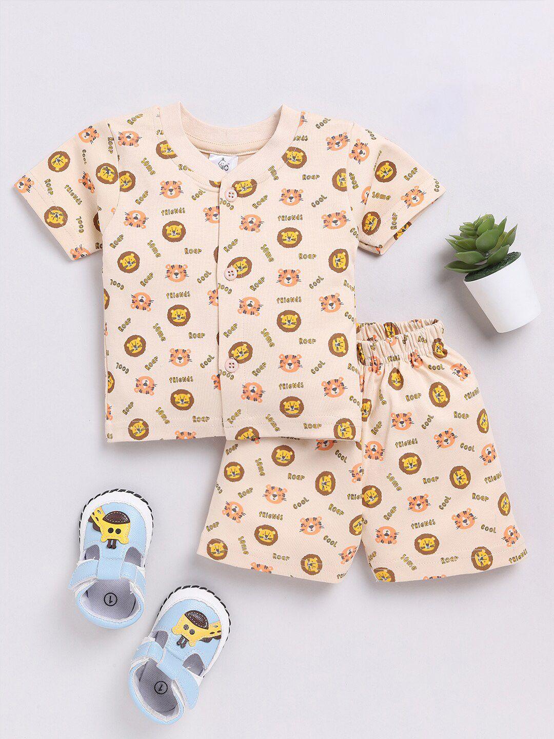 moms love infant boys printed organic cotton shirt with shorts