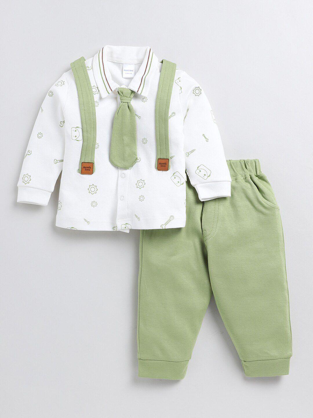 moms love infant boys printed shirt with trouser