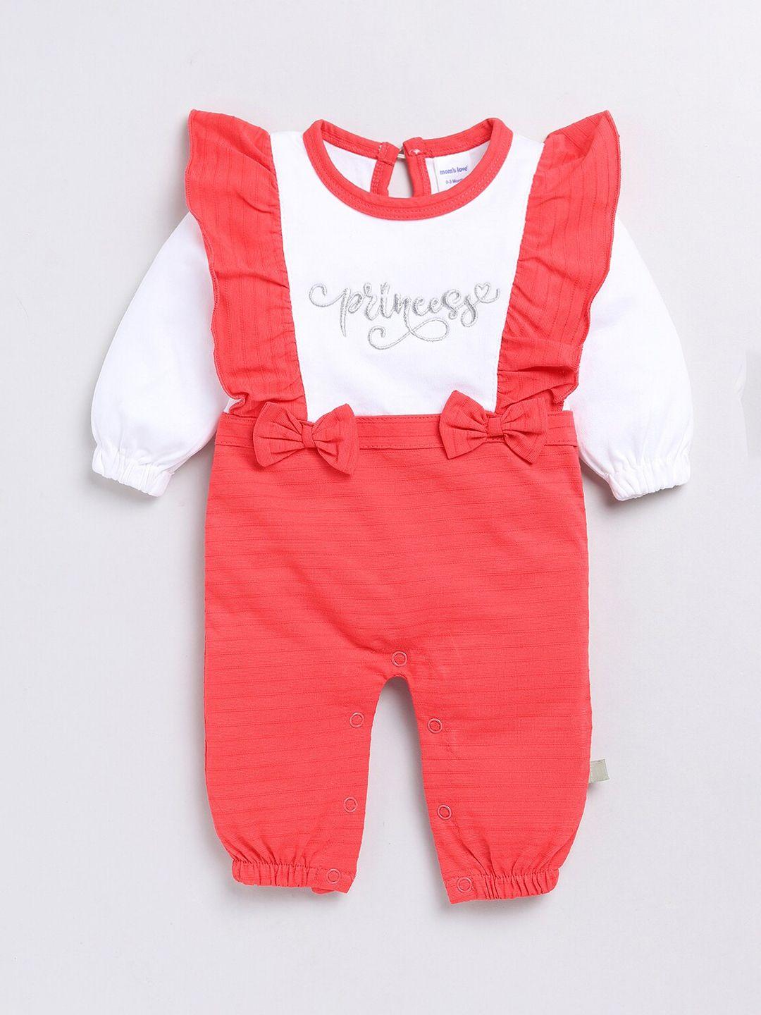 moms love infant girls embroidered  pure cotton romper