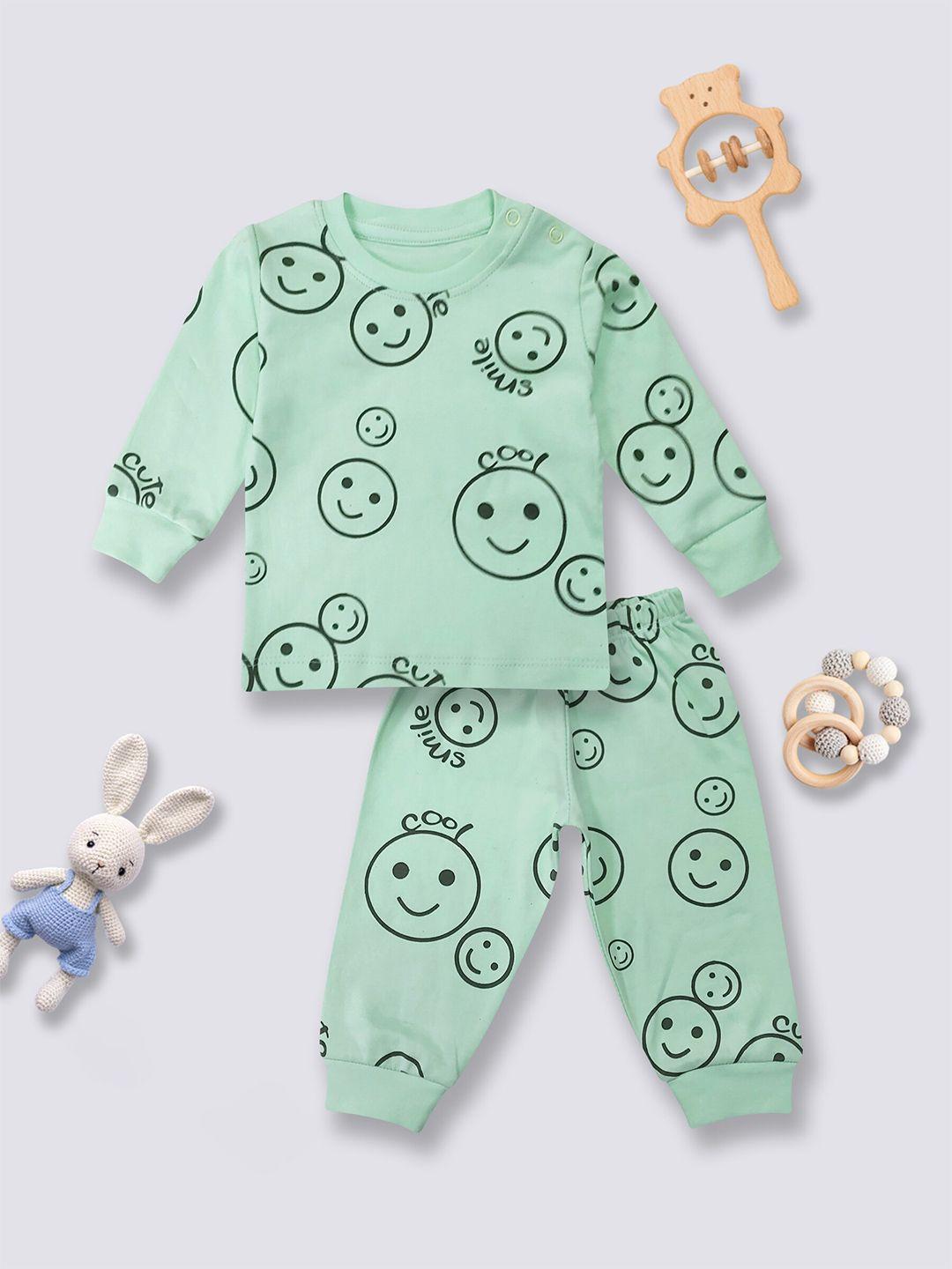 moms love infants kids sea printed pure cotton top with pyjamas