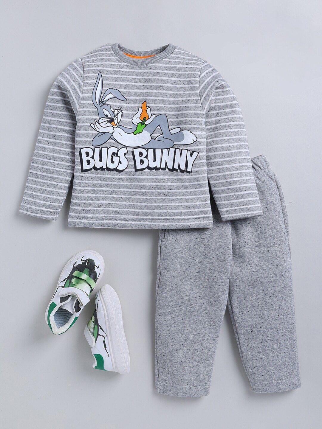 moms love unisex kids bugs bunny printed t-shirt with pyjamas