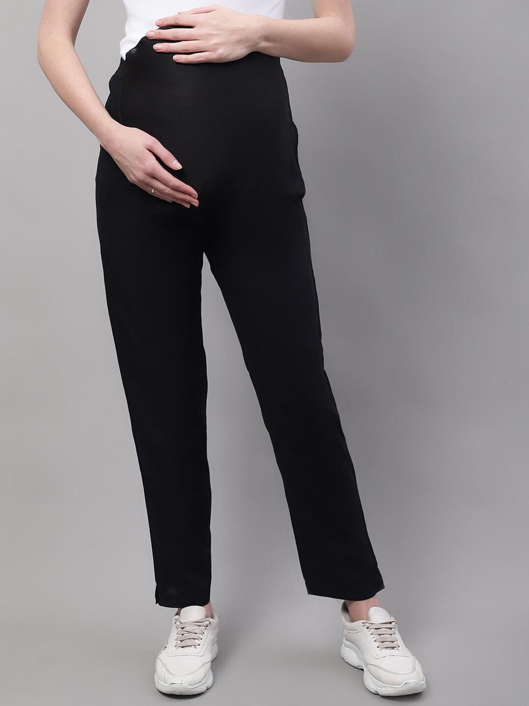 moms maternity women mid-rise relaxed mom fit maternity trousers