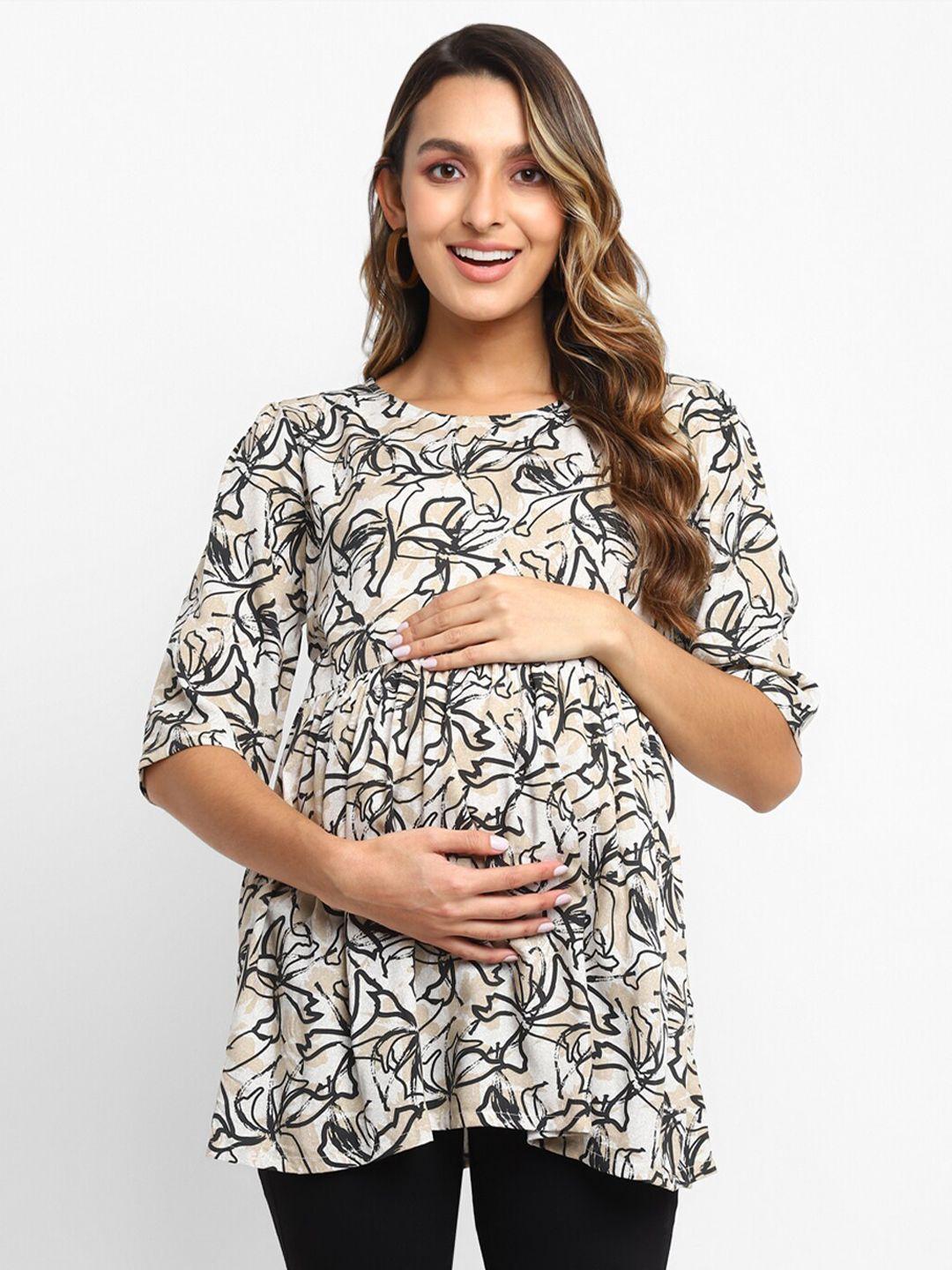 momsoon maternity printed longline maternity a-line top