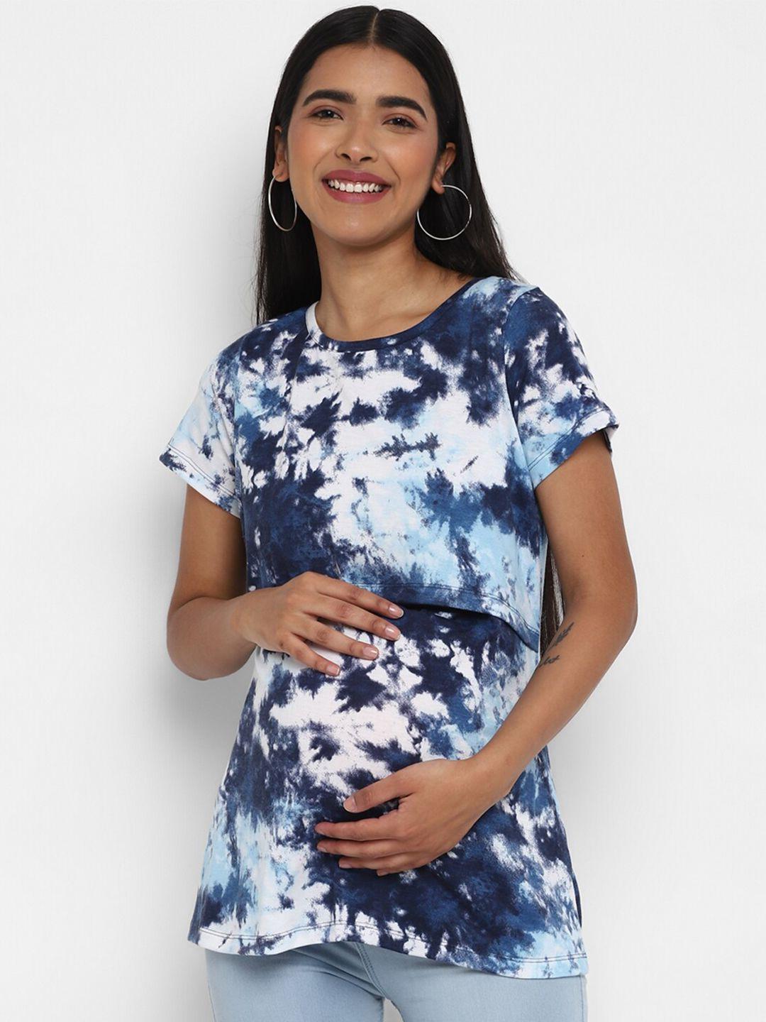 momsoon maternity dyed round neck regular top