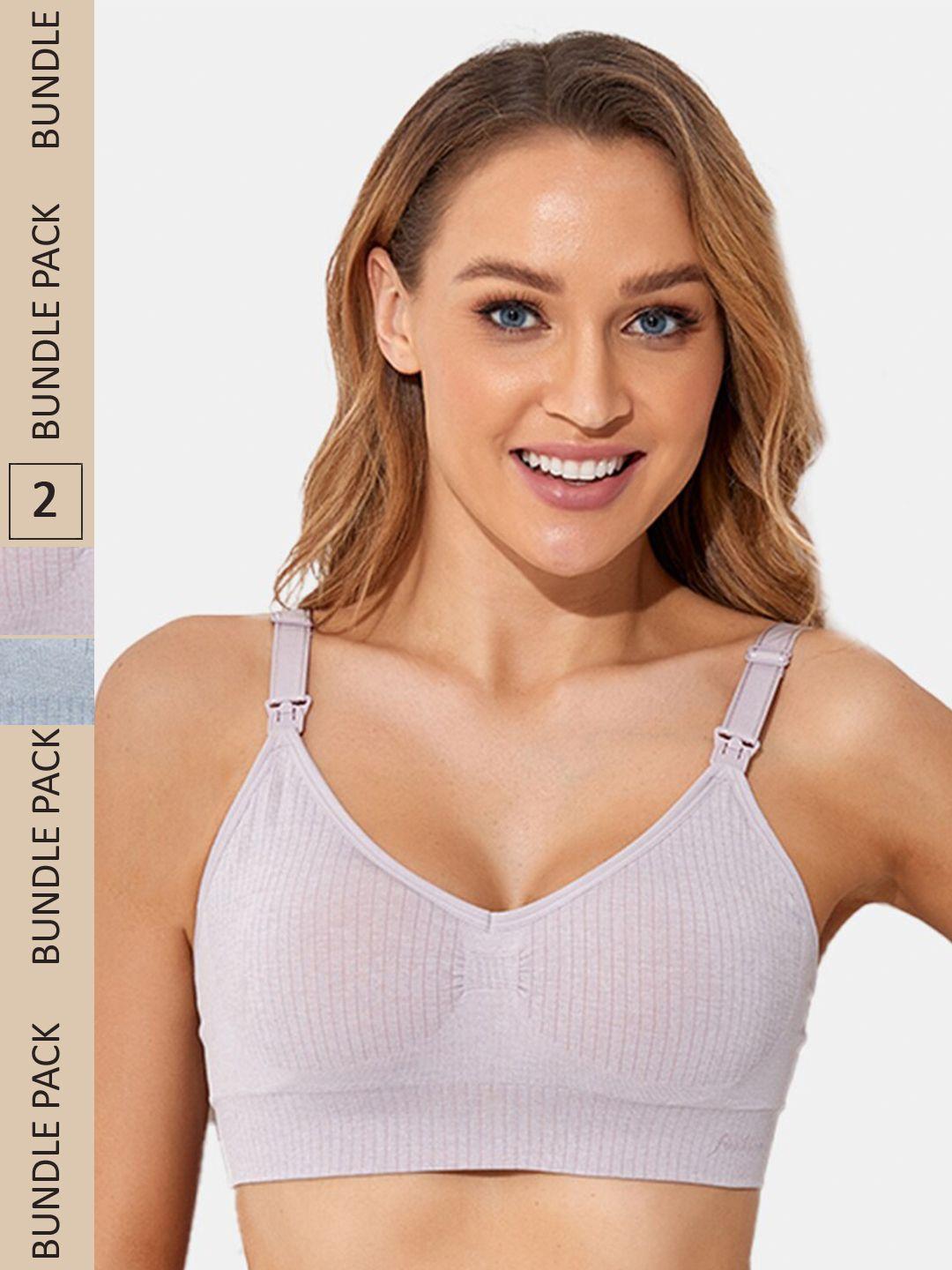 momsoon maternity pack of 2 full coverage anti microbial seamless maternity bra