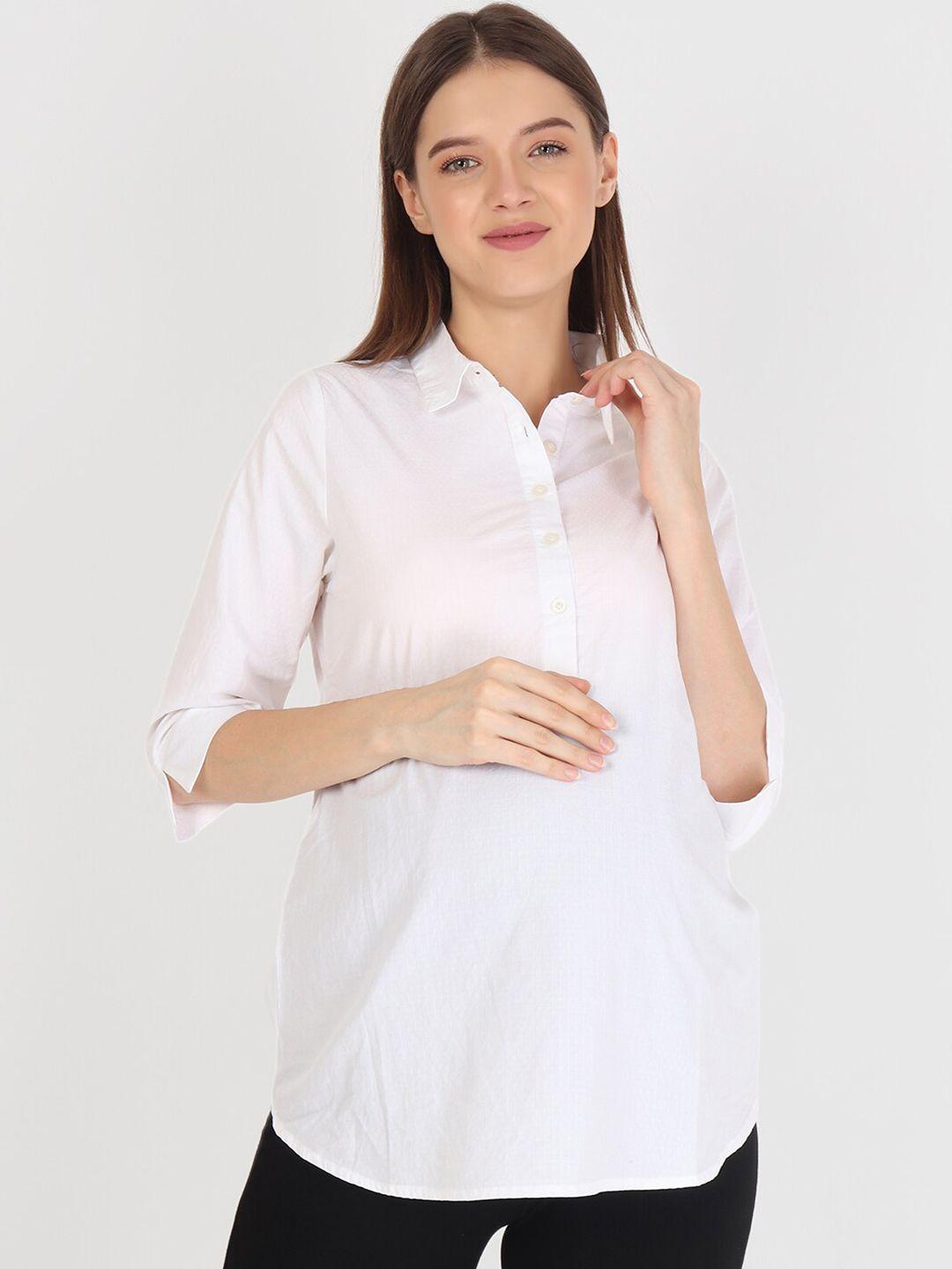 momsoon maternity roll-up sleeves shirt style top