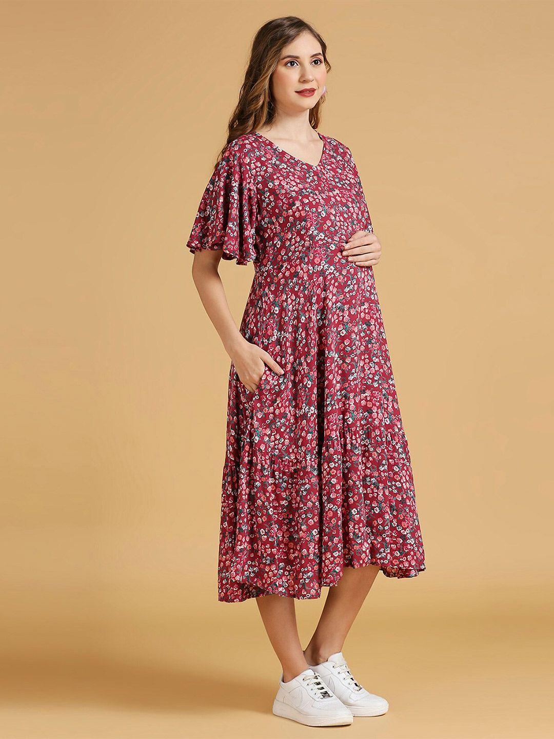 momtobe floral print maternity fit & flare dress