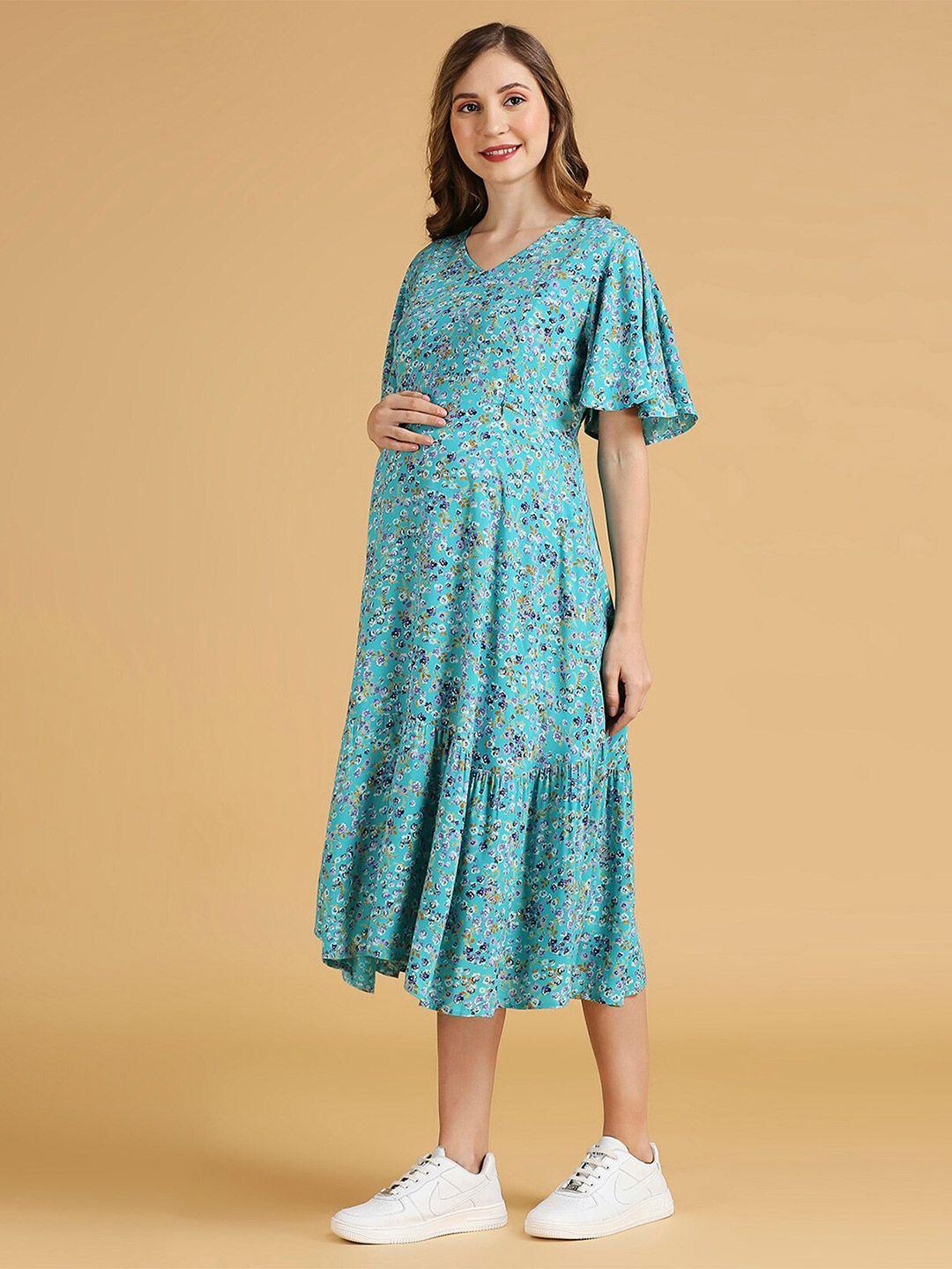 momtobe floral print maternity fit & flare dress