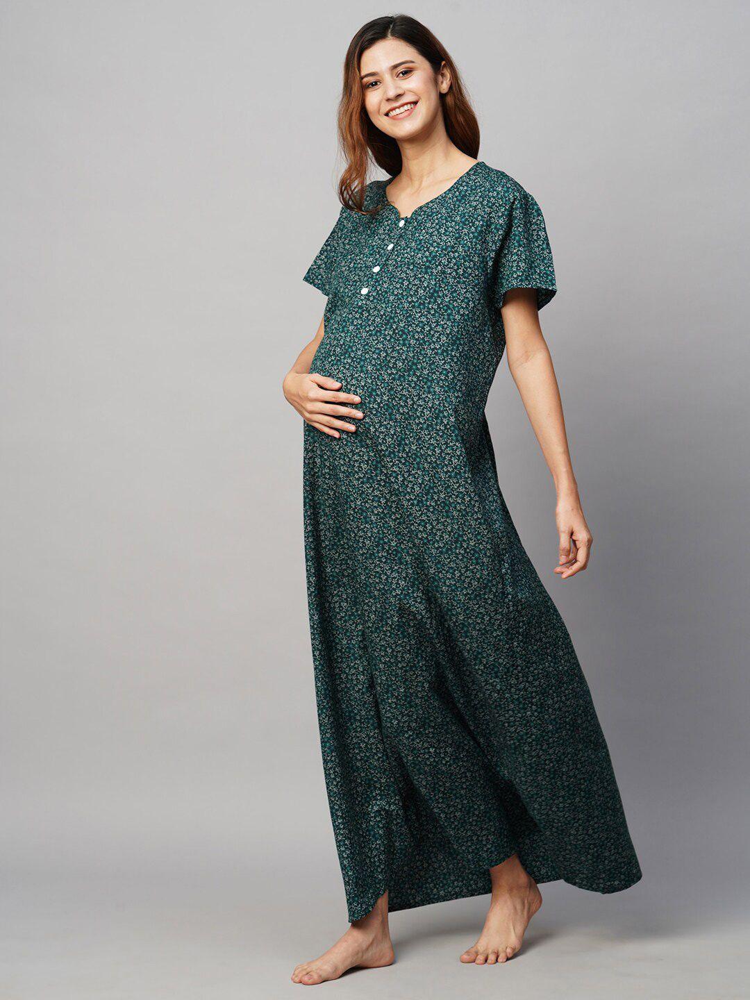 momtobe printed maxi maternity sustainable nightdress