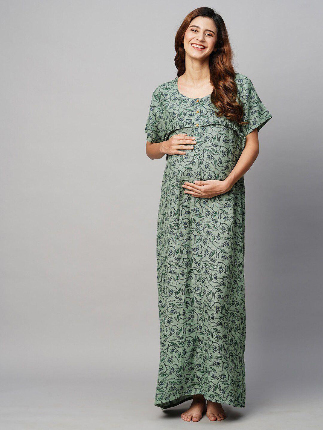 momtobe printed maxi maternity sustainable nightdress